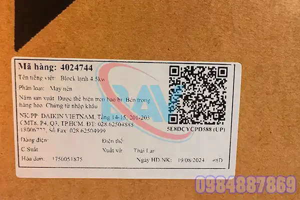 Máy nén Daikin JT170G-KYE@T 7509 - 4024744